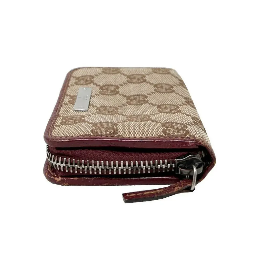 Gucci GG Supreme Canvas Burgundy Trim‎ Small Zip Wallet - Picture 2 of 8